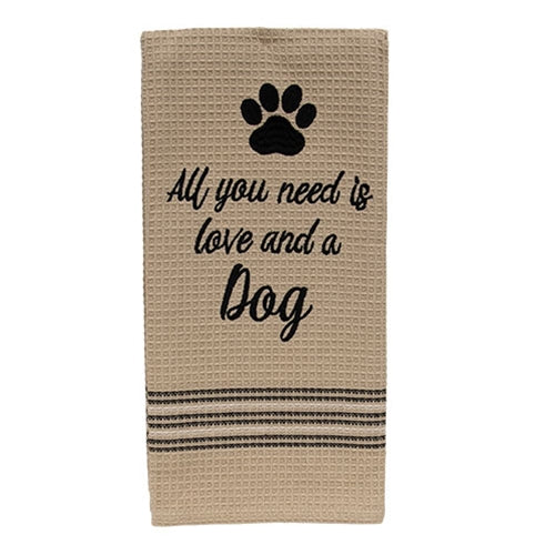 Love & Dog Dish Towel 20x28