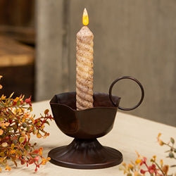 Rusty Look Metal Urn Bowl Taper Holder