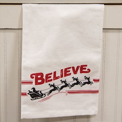 Believe Santa & Reindeer Dish Towel