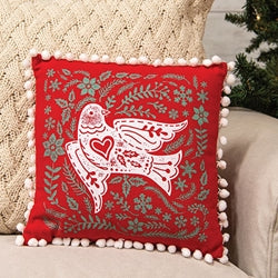 Yuletide Folklore Dove Pillow