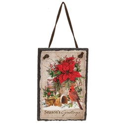 Winter Woodland Cardinal Mini Slate Hanger - 3 Asstd.