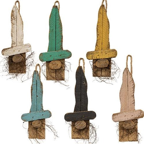 Skinny Mini Spring Gnome Ornament 6 Asstd.