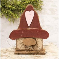 Rustic Wood Valentine's Gnome on Base