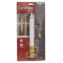 Soft Glow Flicker Suction Cup Timer Candle Lamp - 9"H
