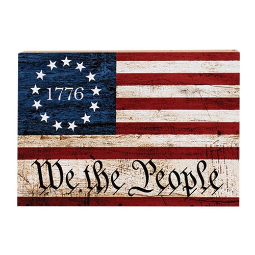 We the People Flag Shelf Sitter Block