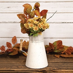 Cream Distressed Flower Pitcher - 10.25"H