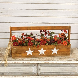 Natural Wood Triple Star Long Tote