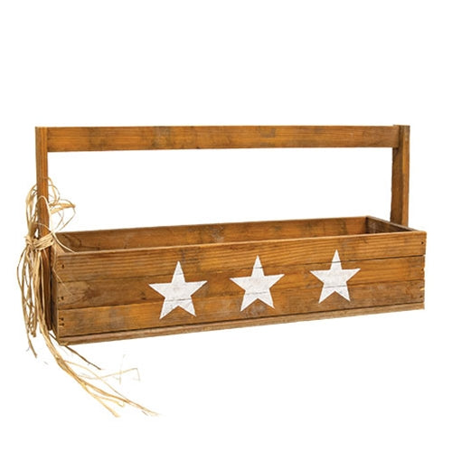 Natural Wood Triple Star Long Tote