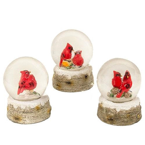 Resin Cardinal Water Globe 3 Asstd.