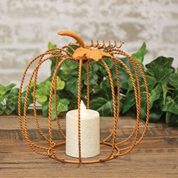 Orange Twisted Metal Pumpkin - 9.5"x9"