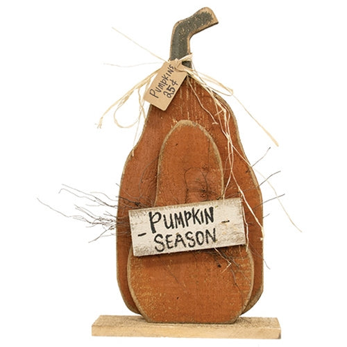 Rustic Wood Layered Pumpkin Season Pumpkin on Base - 25"H