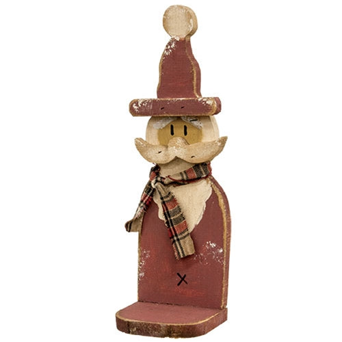 Rustic Wood Santa Jar Candle Sconce