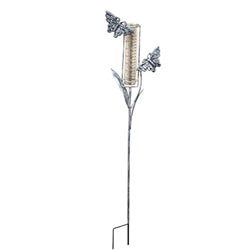 Distressed Metal Garden Friend Rain Gauge Yard Stake - 38"H - 3 Asstd.