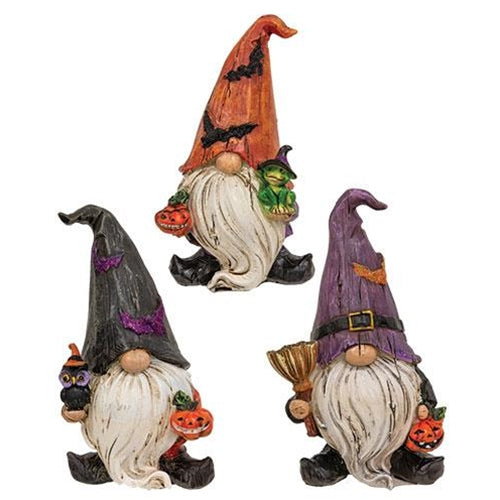 Resin Spooky Friend Halloween Gnome 3 Asstd.