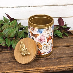 Inspirational Butterflies Canister With Lid - 5.25"x7.25"H