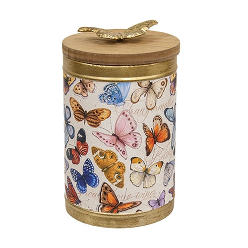 Inspirational Butterflies Canister With Lid - 5.25"x7.25"H