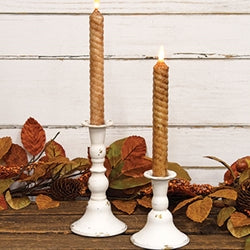 2/Set - Cream & Gold Accent Taper Holders