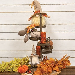Distressed Wood and Metal Spiral Staircase Stand