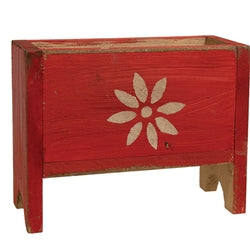 Rustic Wood Deco Daisy Planter Bin - 4 Asstd.