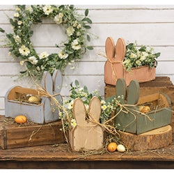 Rustic Wood Bunny Tote - 4 Asstd.