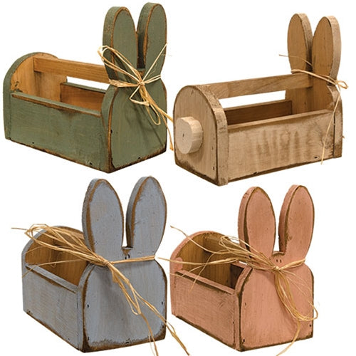 Rustic Wood Bunny Tote - 4 Asstd.