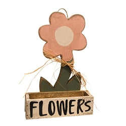 Rustic Wood Large Flower Planter - 4 Asstd.