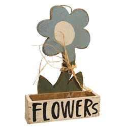 Rustic Wood Large Flower Planter - 4 Asstd.