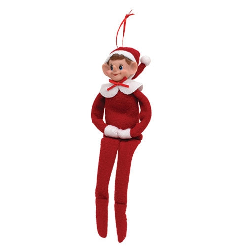Red Felt Bendable Retro Elf Ornament