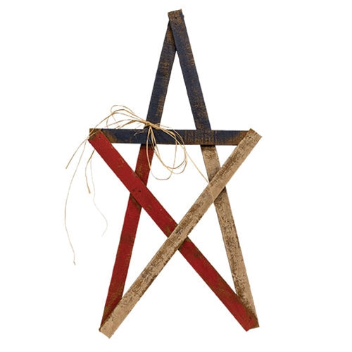 Rustic Lath Primitive Americana Star - 32"H