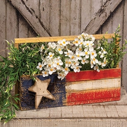 Rustic Wood Americana Tote With Dimensional Star - 16.5"L x 5.5" dp