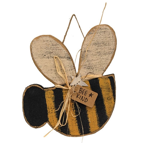Rustic Wood Hanging Bee Kind Bee - 11"H