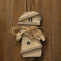Rustic Wood Spooky Thyme Hanging Mummy - 12"H