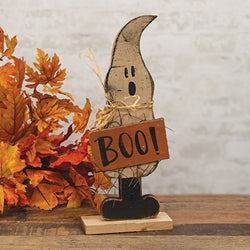 Rustic Wood Skinny Boo Ghost on Base - 18"H