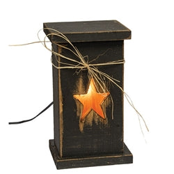 Rustic Wood Star Cutout Lightup Pedestal - 11.5"H - 2 Asstd.