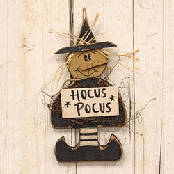 Rustic Wood Hanging Hocus Pocus Witch - 17.5"H