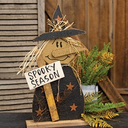 Rustic Wood Spooky Season Witch on Base - 25"H