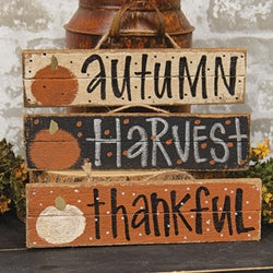 Rustic Polka Dot Lath Fall Sign - 3 Asstd.