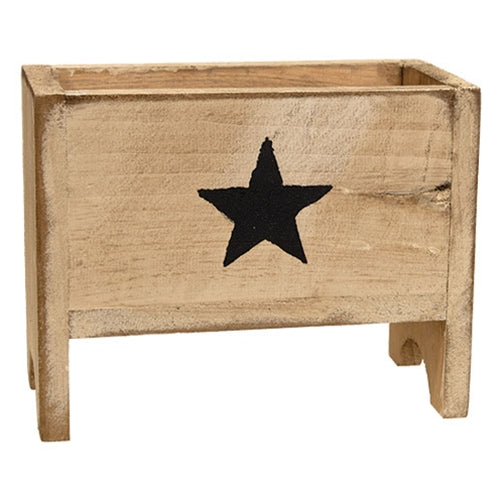 Rustic Wood Star Painted Planter Bin - 2 Asstd.
