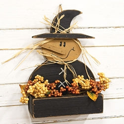Rustic Wood Witch Wall Pocket - 16"H