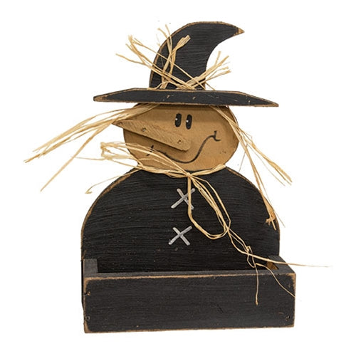 Rustic Wood Witch Wall Pocket - 16"H