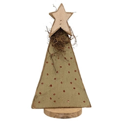 Rustic Wood Polka Dot Christmas Tree With Star on Base - 15"H - 2 Asstd.