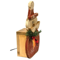 Rustic Wood Light Up Star Belly Santa