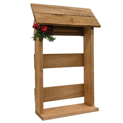 4/Set - Rustic Wood Nativity & Manger