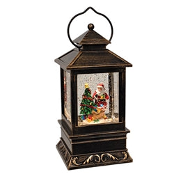Lighted Spinning Bronzed Winter Wonderland Water Globe Lantern - 3 Asstd.