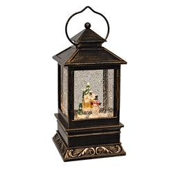 Lighted Spinning Bronzed Winter Wonderland Water Globe Lantern - 3 Asstd.