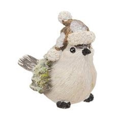 Resin Frosty Pine Bird 3 Asstd.