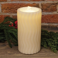 Wavy Deco LED Water Fountain Candle - 4.25" dia x 8"H