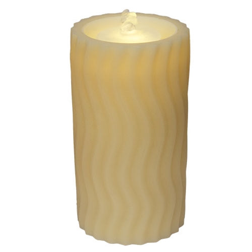 Wavy Deco LED Water Fountain Candle - 4.25" dia x 8"H