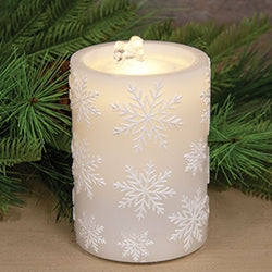 Glistening Snowflakes LED Water Fountain Candle - 4x6