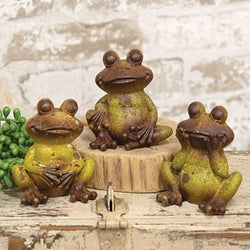 Resin Sitting Frog - 4"H - 3 Asstd.